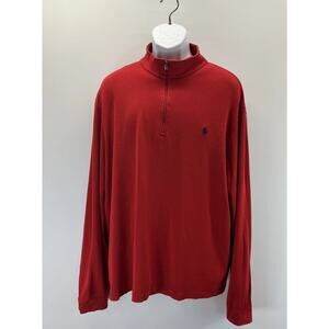 Polo by Ralph Lauren sweatshirt sweater men's XXL red 1/4 zip cotton